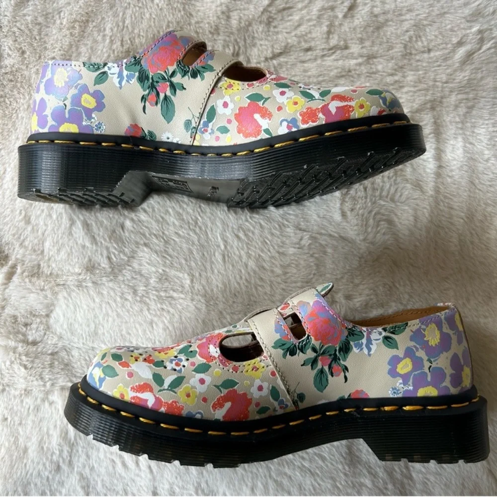 Dr. Martens 8065 Floral Mashup Mary Jane’s Parchment Beige - size 5 / UK 3 - Picture 7 of 9